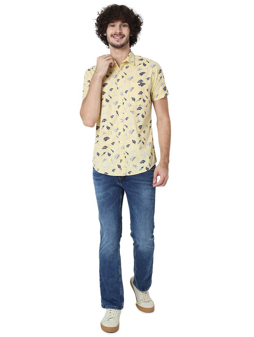 yellow printed casual shirt - 19124330 - Standard Image - 4