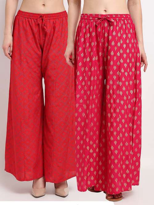pack of 2 printed flared palazzo - 19124378 -  Standard Image - 0