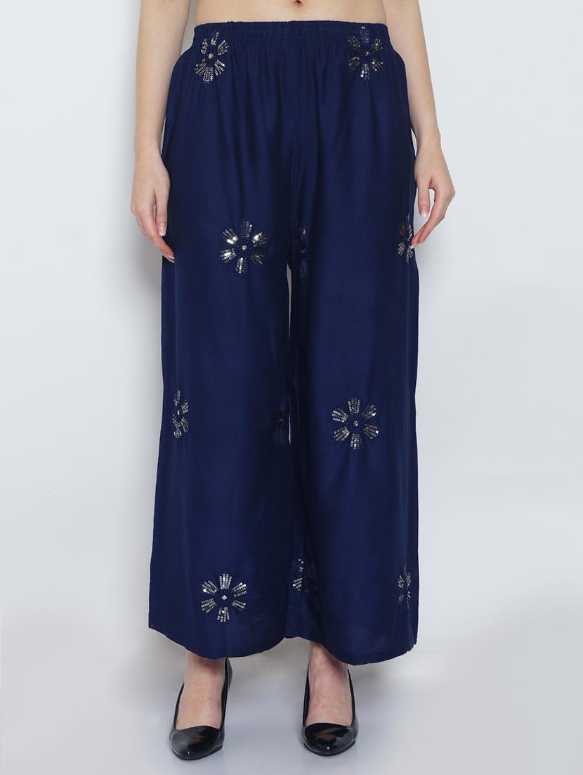 pack of 2 embroidered  flared palazzo - 19124536 -  Standard Image - 1