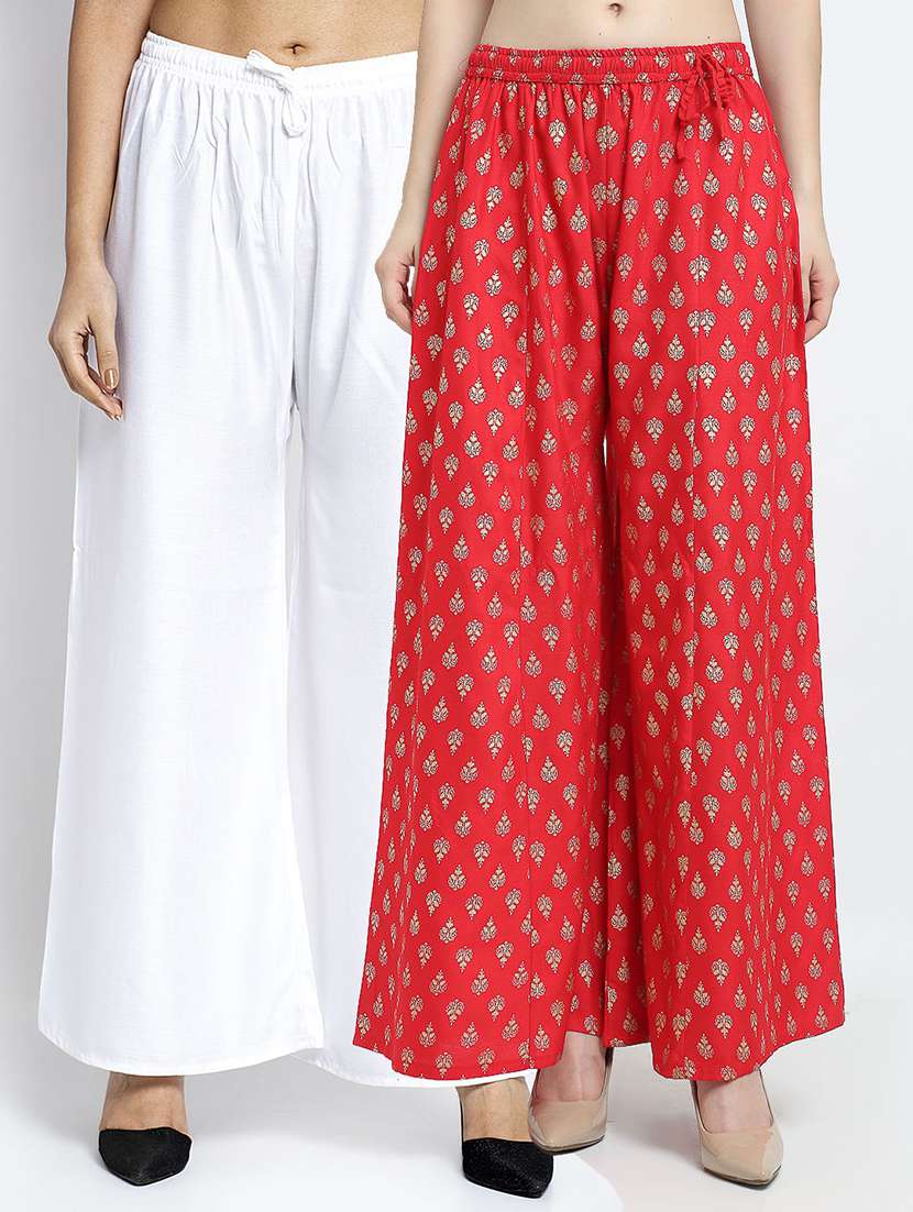 pack of 2 printed flared palazzo - 19124567 -  Zoom Image - 0