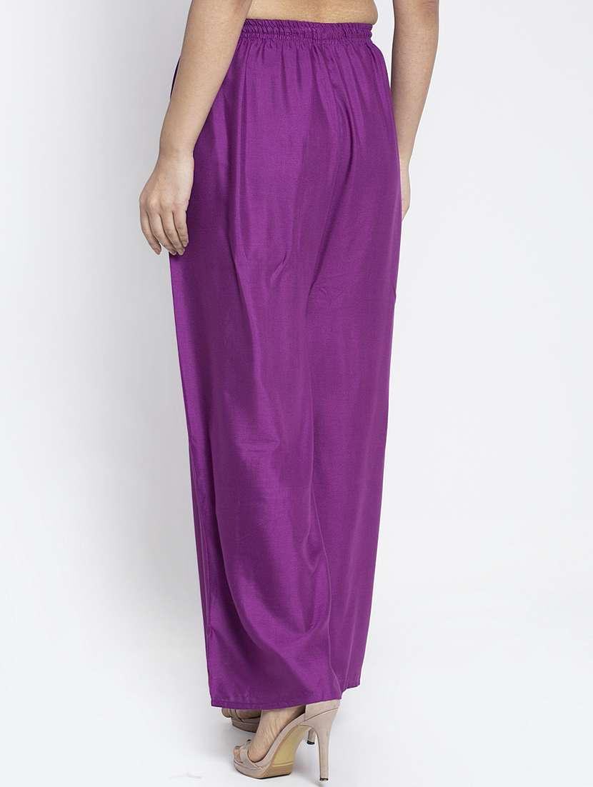 pack of 2 printed & solid palazzo - 19124680 -  Standard Image - 4