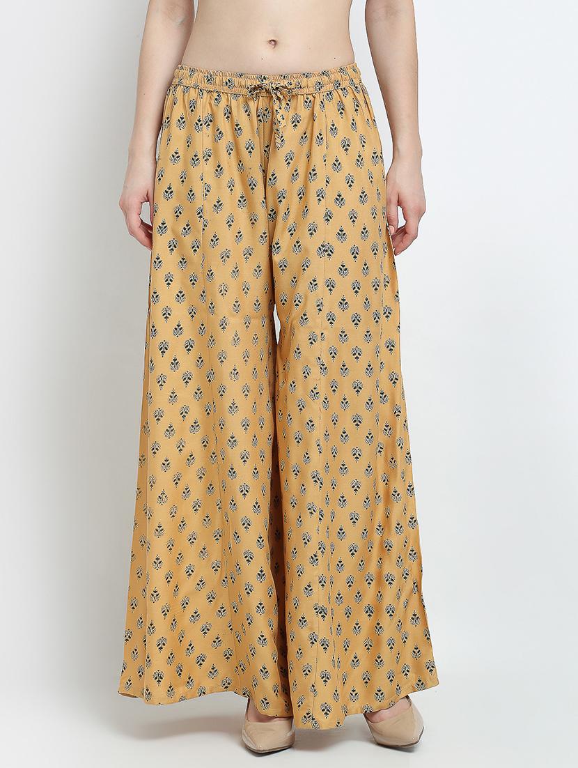 pack of 2 printed & solid palazzo  - 19124710 -  Standard Image - 1