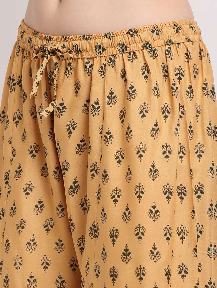 beige rayon flared palazzo - 19125459 -  Standard Image - 4