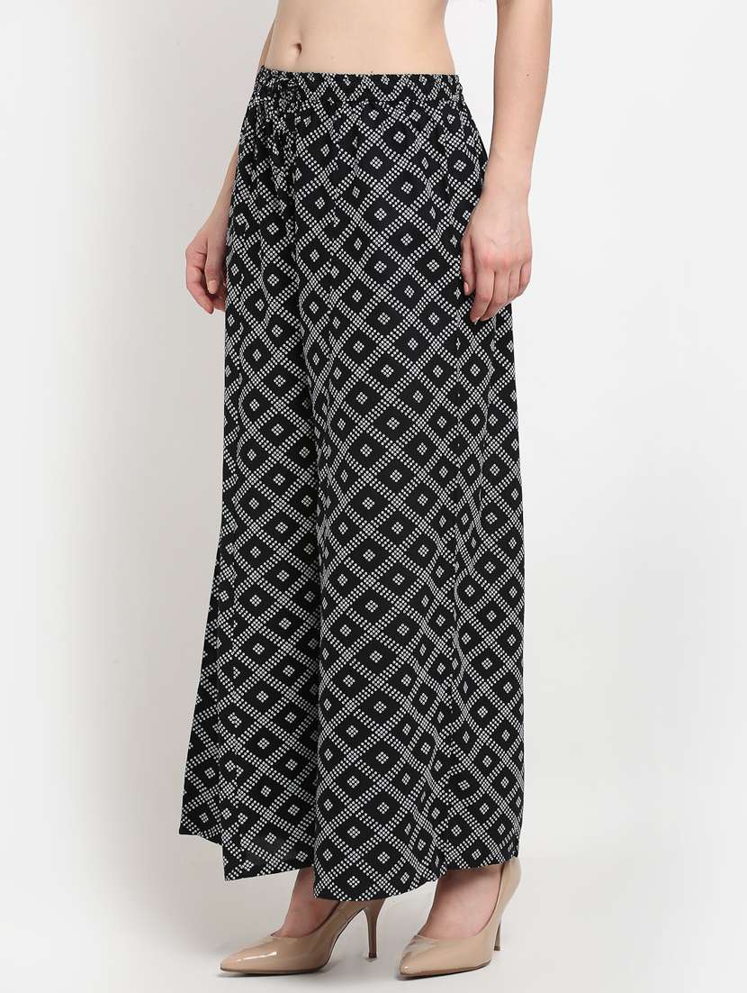 black rayon palazzos - 19125621 -  Standard Image - 1