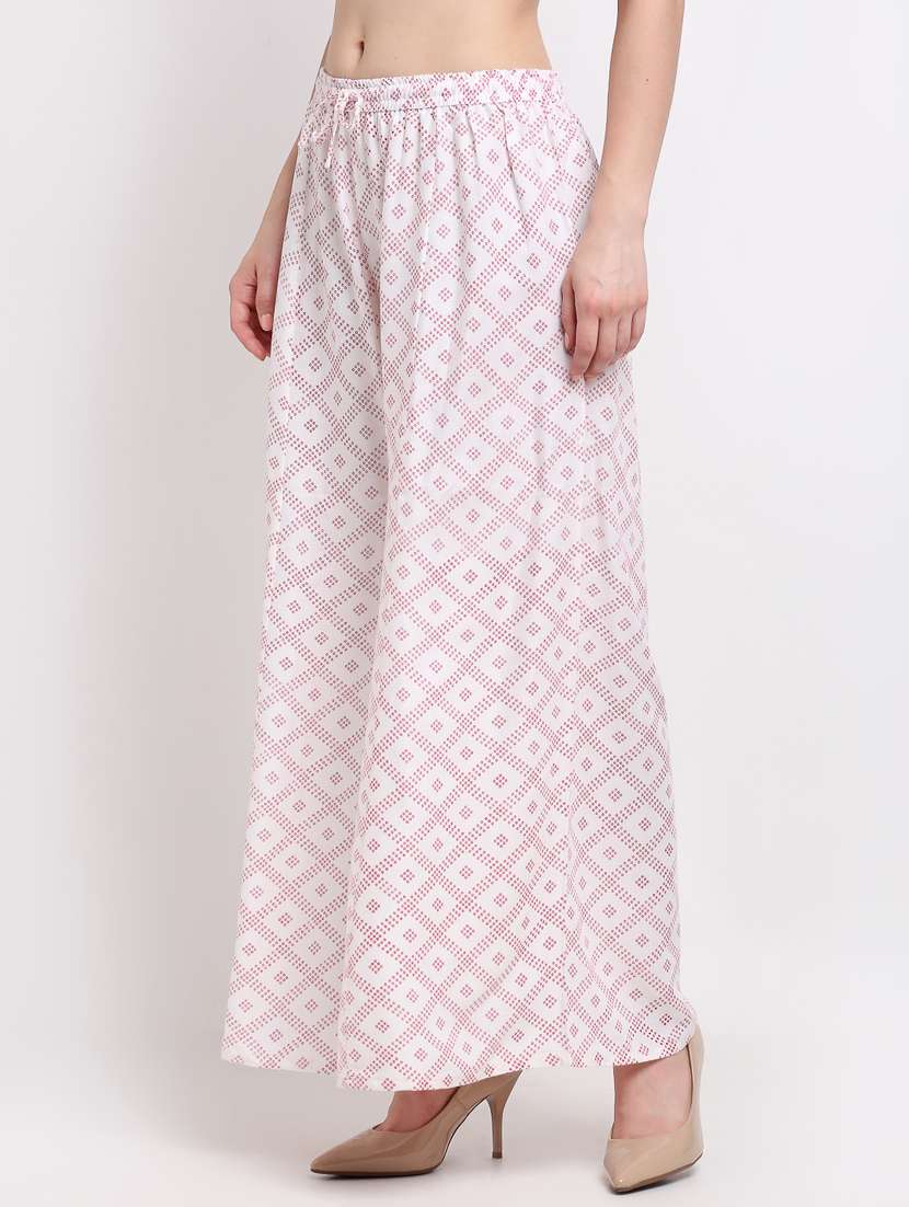 white rayon palazzos - 19125622 - Standard Image - 1