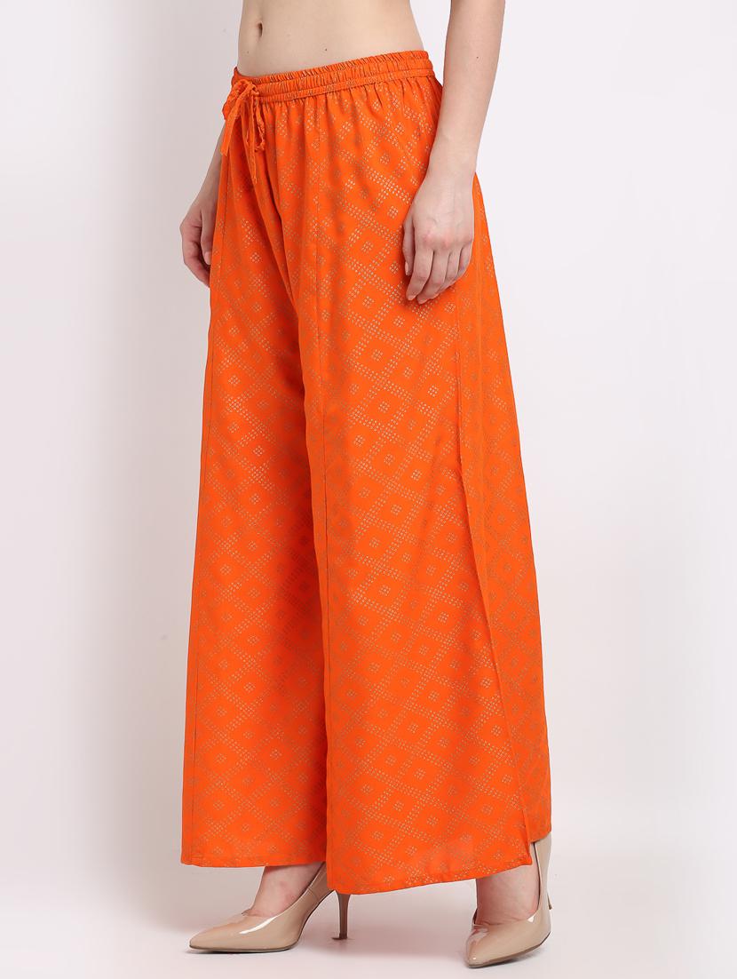 orange rayon palazzos - 19125625 - Standard Image - 1