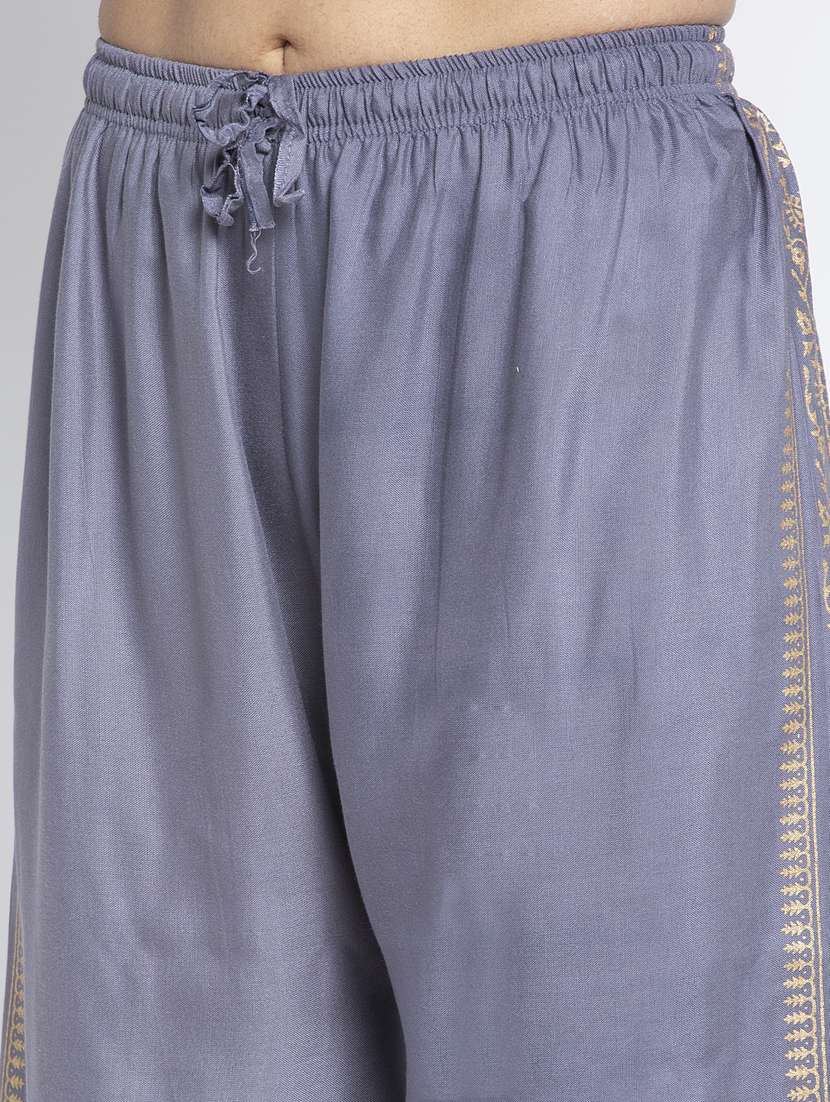 grey rayon flared palazzo - 19125679 - Standard Image - 4