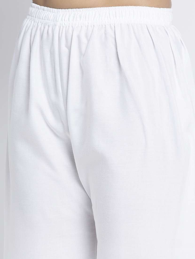 white solid cullottes palazzo - 19125733 -  Standard Image - 4