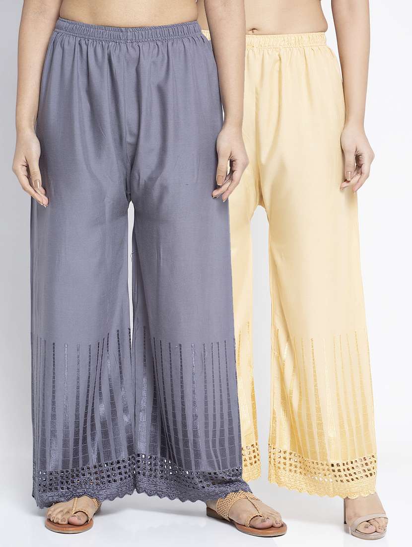 pack of 2 solid cullottes palazzo