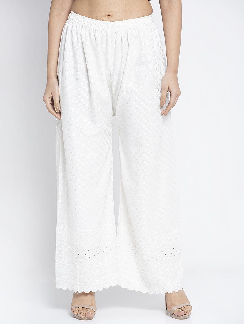 pack of 2 chikankari cullottes palazzo - 19125898 -  Standard Image - 1