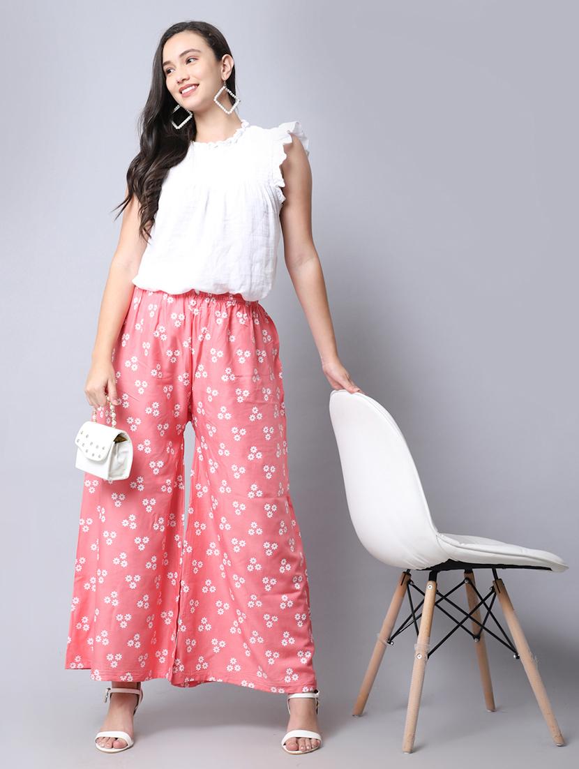 floral print flared palazzo - 19125906 - Standard Image - 4