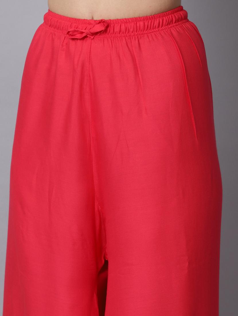 orange rayon flared palazzo - 19125962 - Standard Image - 4