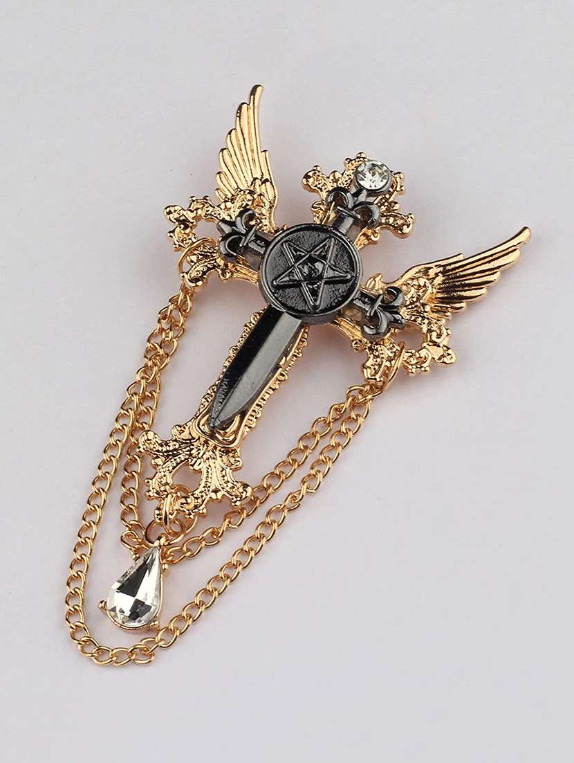 black metal brooch