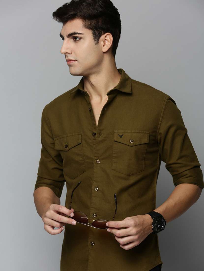 mens solid casual shirt - 19126256 -  Standard Image - 1