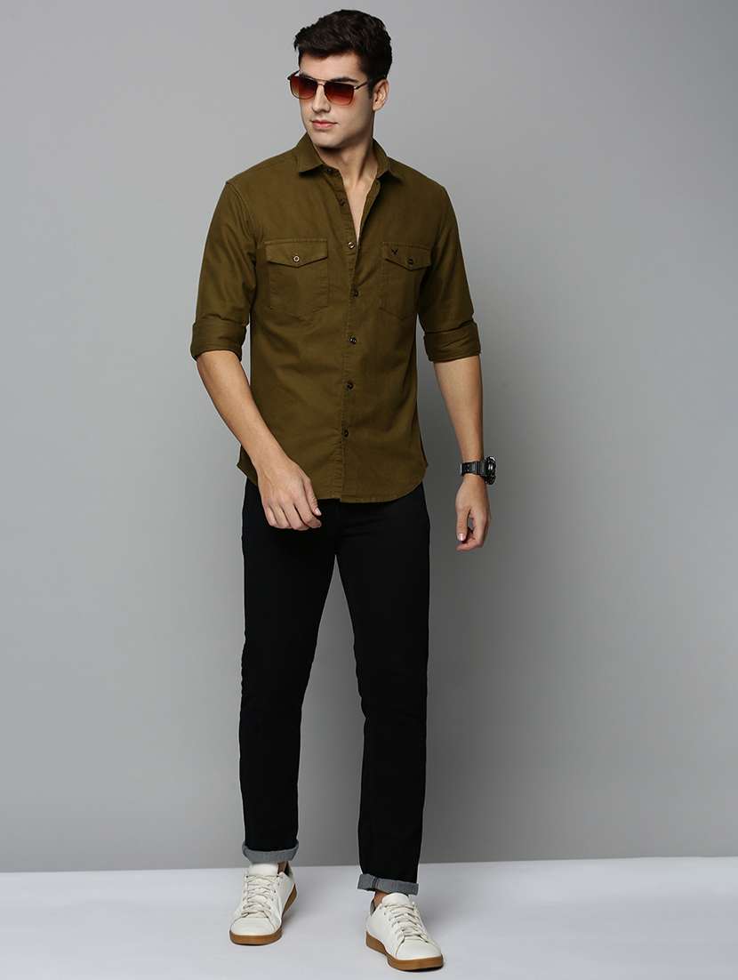 mens solid casual shirt - 19126256 -  Standard Image - 4