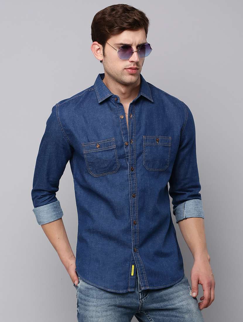 mens solid casual shirt - 19126265 -  Standard Image - 1