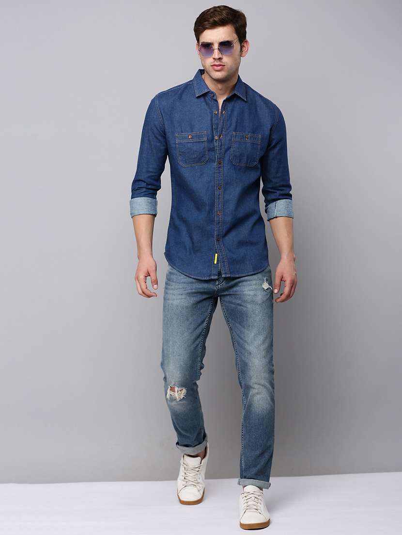 mens solid casual shirt - 19126265 -  Standard Image - 4