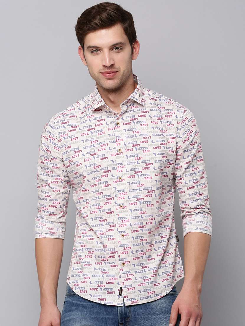 mens typography casual shirt