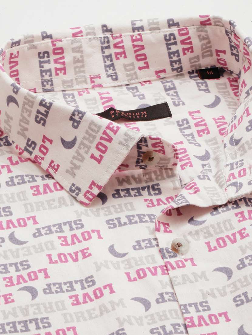 mens typography casual shirt - 19126268 - Standard Image - 6