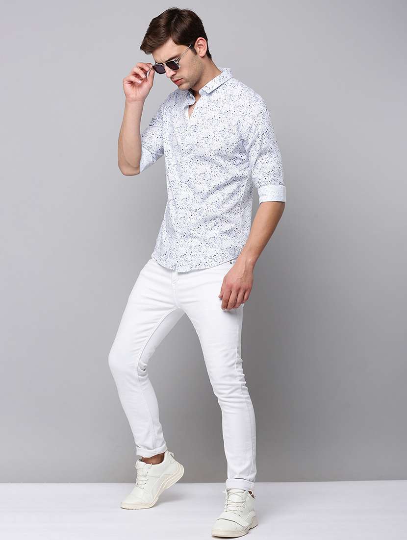 mens micro print casual shirt - 19126278 -  Standard Image - 4