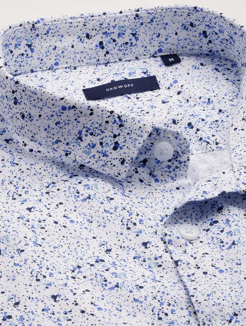 mens micro print casual shirt - 19126278 -  Standard Image - 6