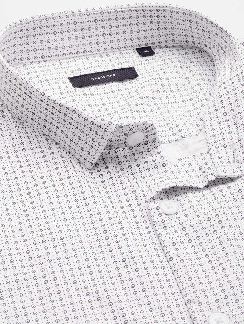 mens micro print casual shirt - 19126283 -  Standard Image - 6