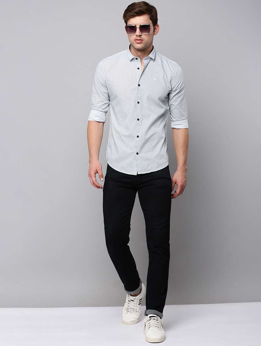 mens micro print casual shirt - 19126284 -  Standard Image - 4