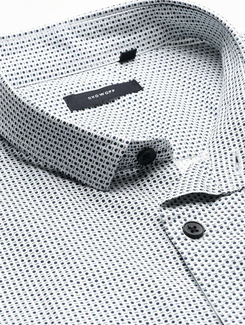 mens micro print casual shirt - 19126284 -  Standard Image - 6