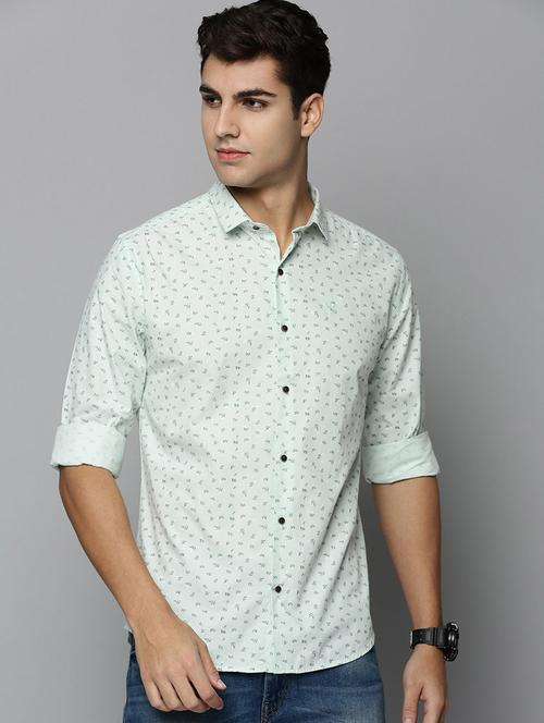 mens micro print casual shirt - 19126300 -  Standard Image - 0