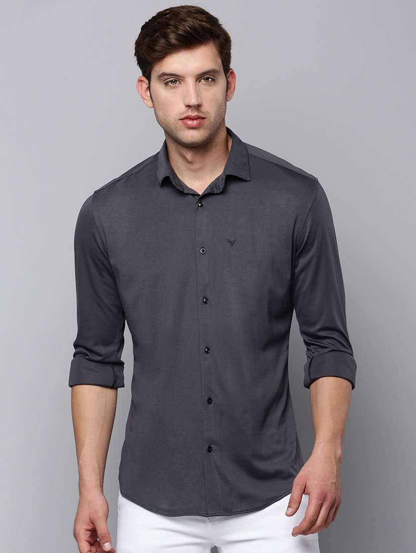 mens solid casual shirt