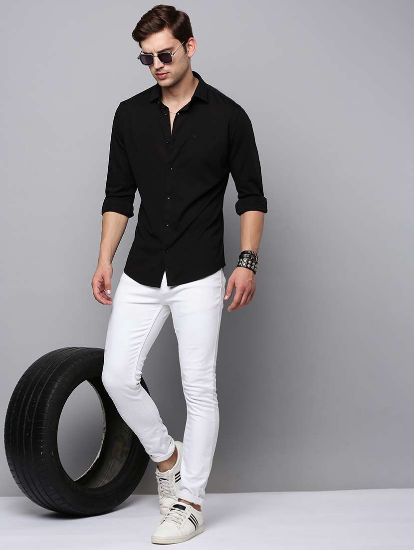 mens solid casual shirt - 19126357 -  Standard Image - 4