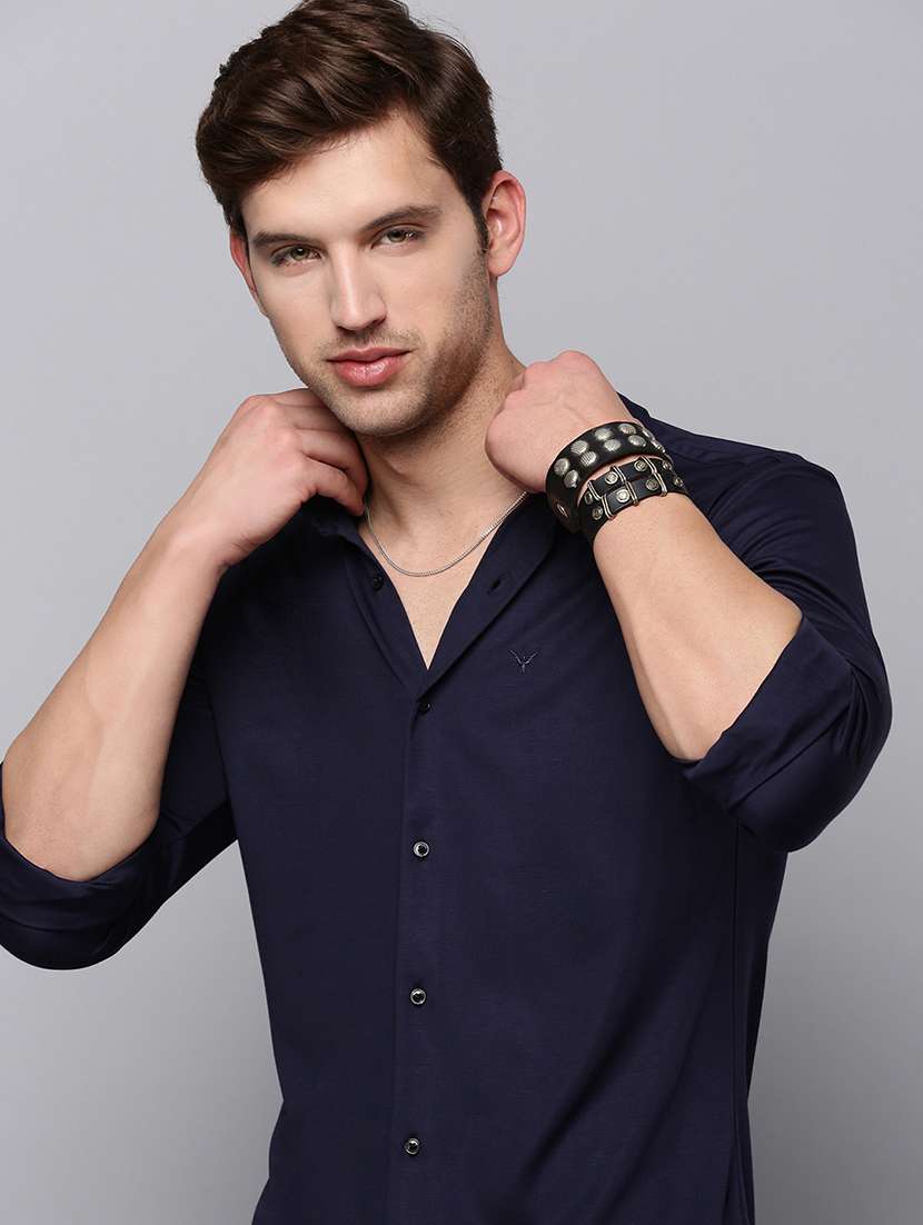 mens solid casual shirt - 19126358 -  Standard Image - 1