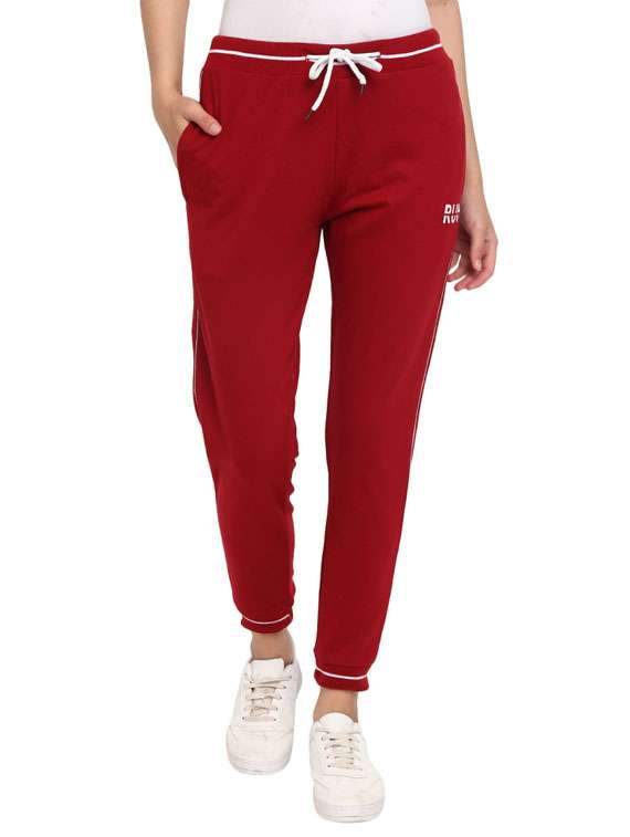 mid rise solid track pant 