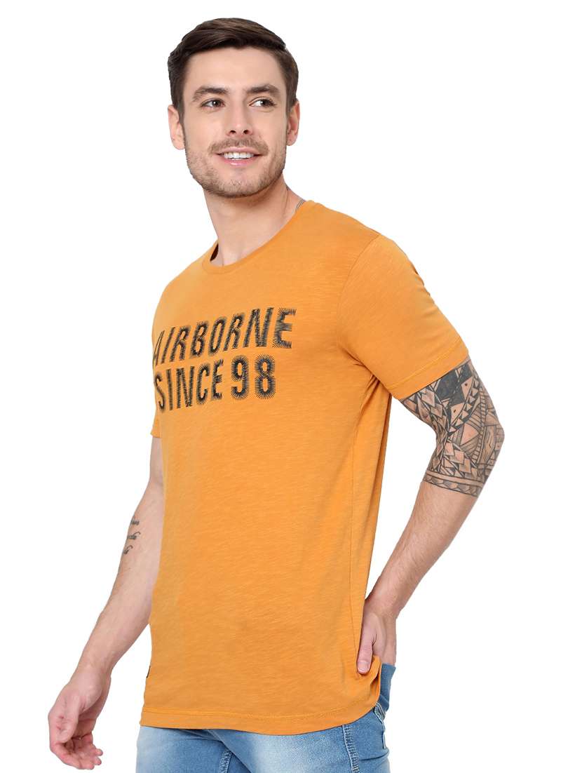 round neck chest printed t-shirt - 19127578 - Standard Image - 1