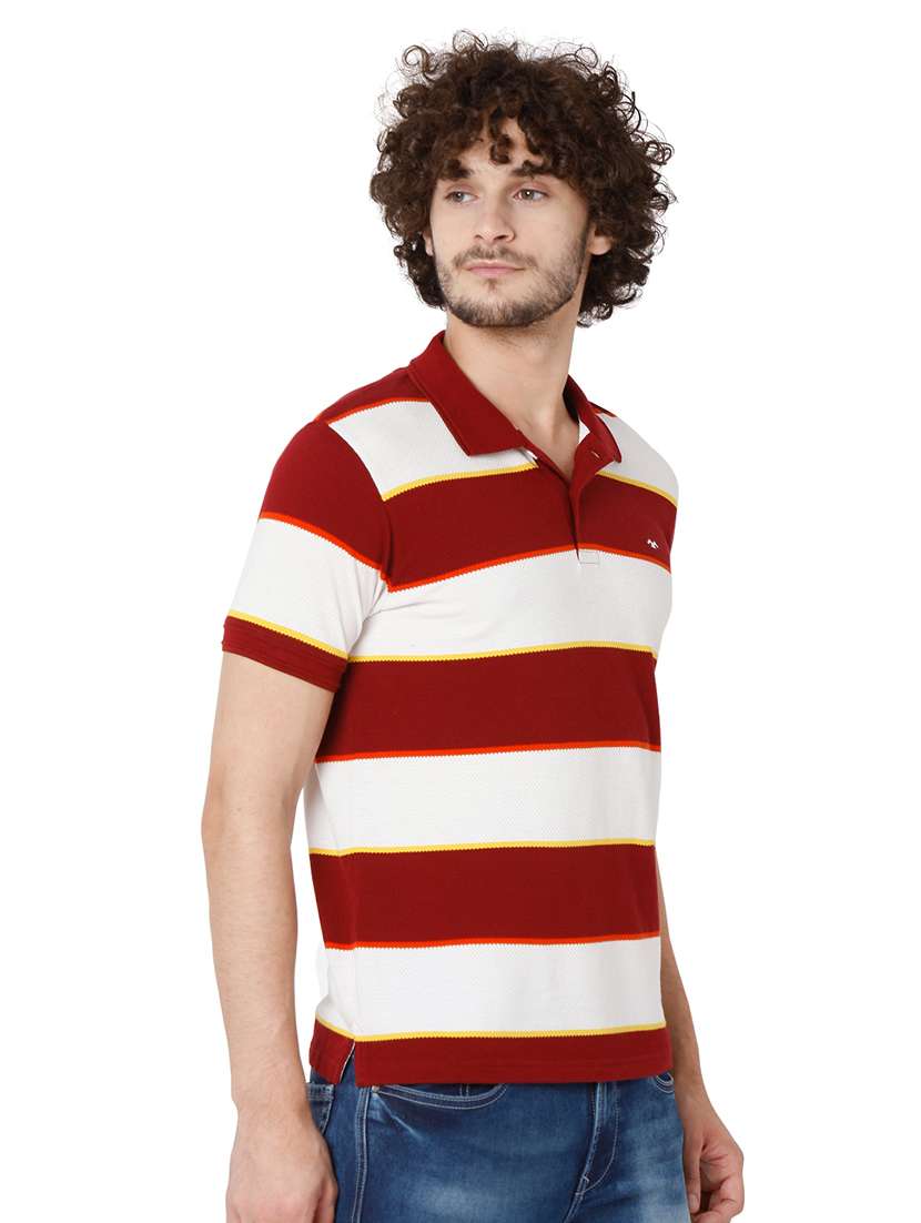 polo neck striped t-shirt  - 19127586 -  Standard Image - 1