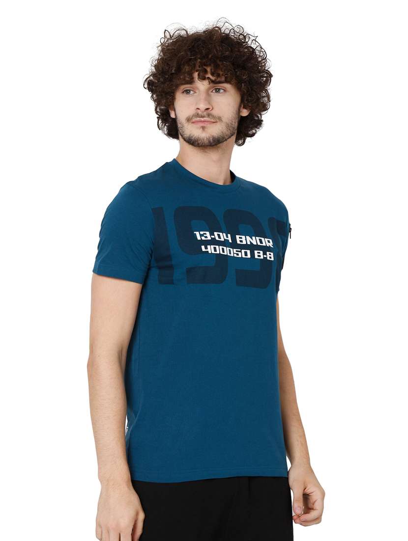 round neck chest printed t-shirt - 19127598 - Standard Image - 1