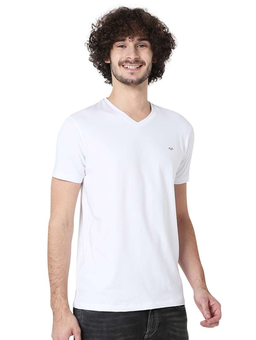 v neck solid t-shirt - 19127616 - Standard Image - 1