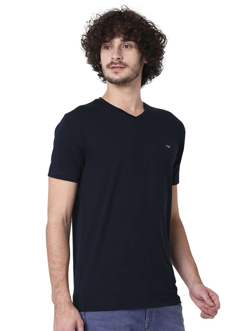 v neck solid t-shirt - 19127617 - Standard Image - 1