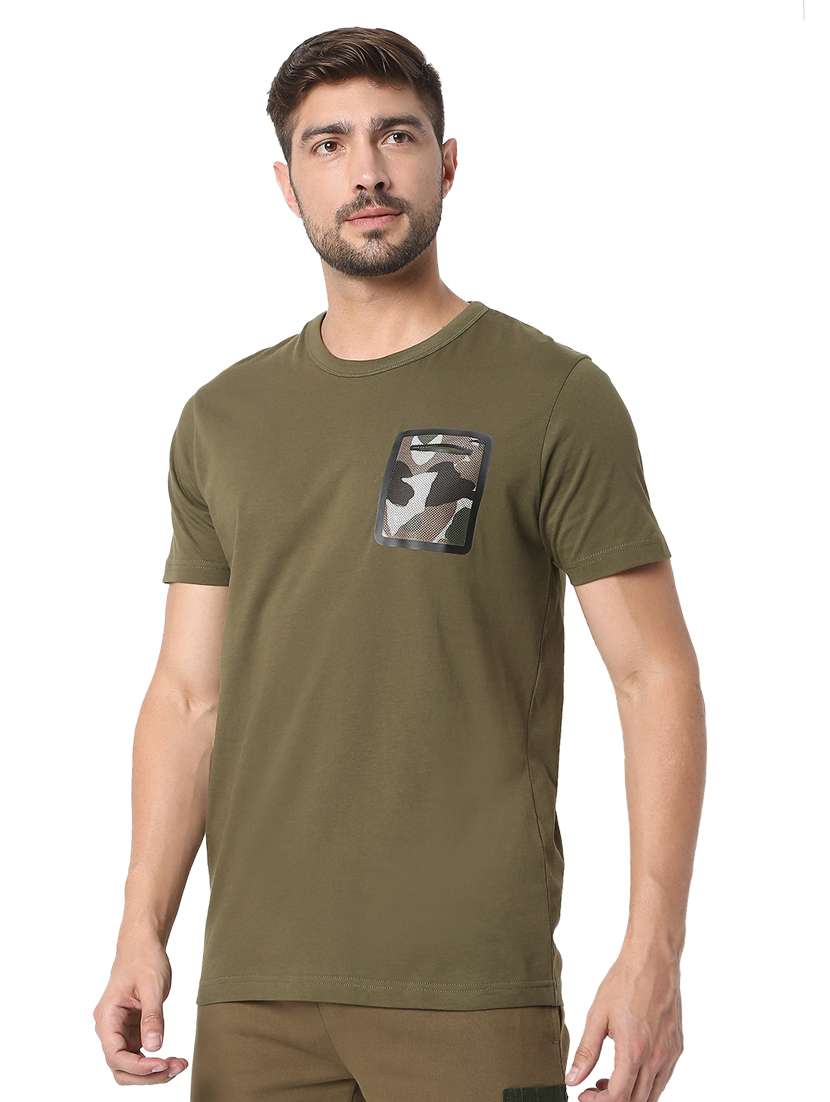 men solids short sleeves t-shirts - 19127619 - Standard Image - 1