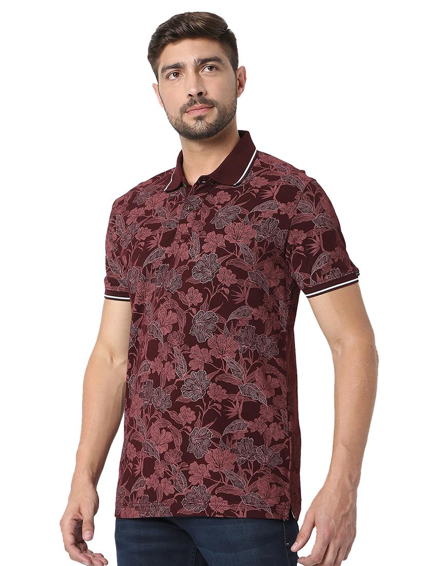 polo neck floral printed t-shirt  - 19127622 -  Standard Image - 1