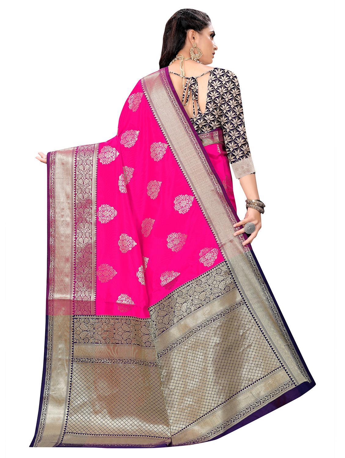 self design zari work woven saree with blouse - 19129143 - Standard Image - 1