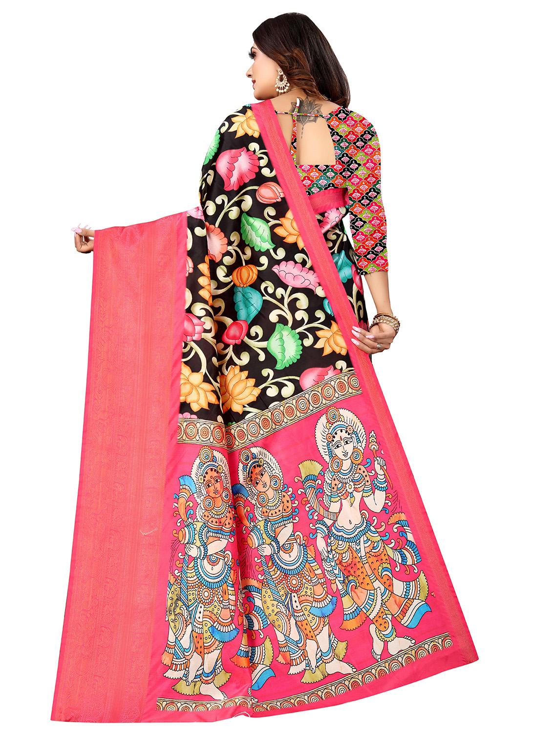floral printed saree with blouse - 19129148 - Standard Image - 1
