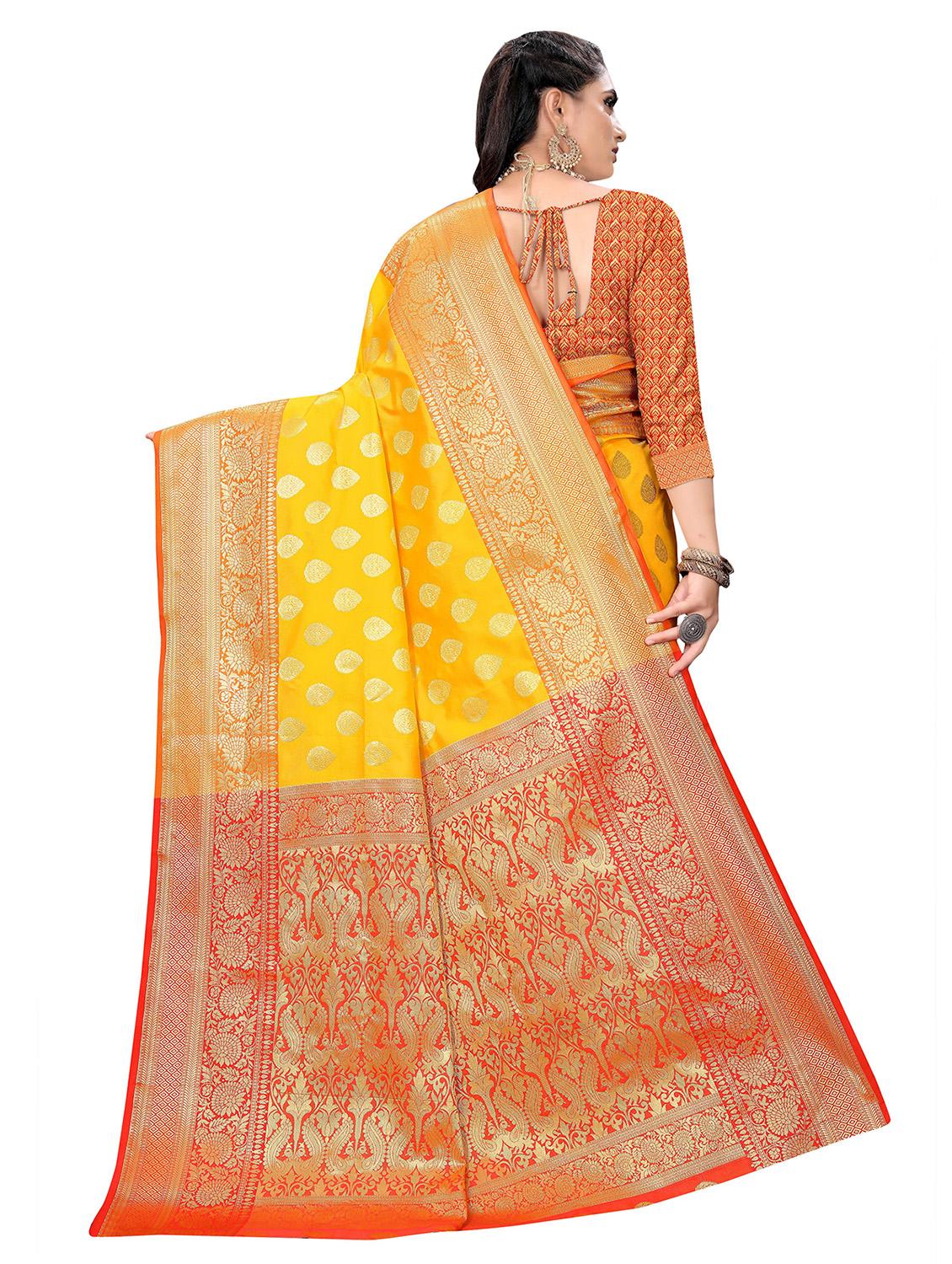 self design zari work woven saree with blouse - 19129164 - Standard Image - 1