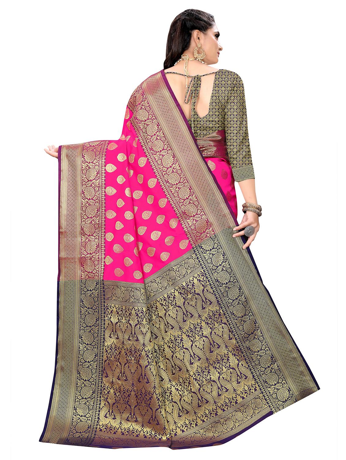 self design zari work woven saree with blouse - 19129166 - Standard Image - 1