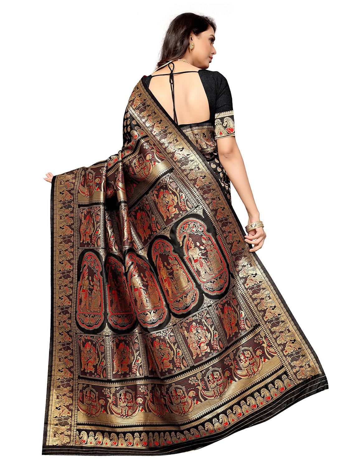 self design zari work woven saree with blouse - 19129178 - Standard Image - 1
