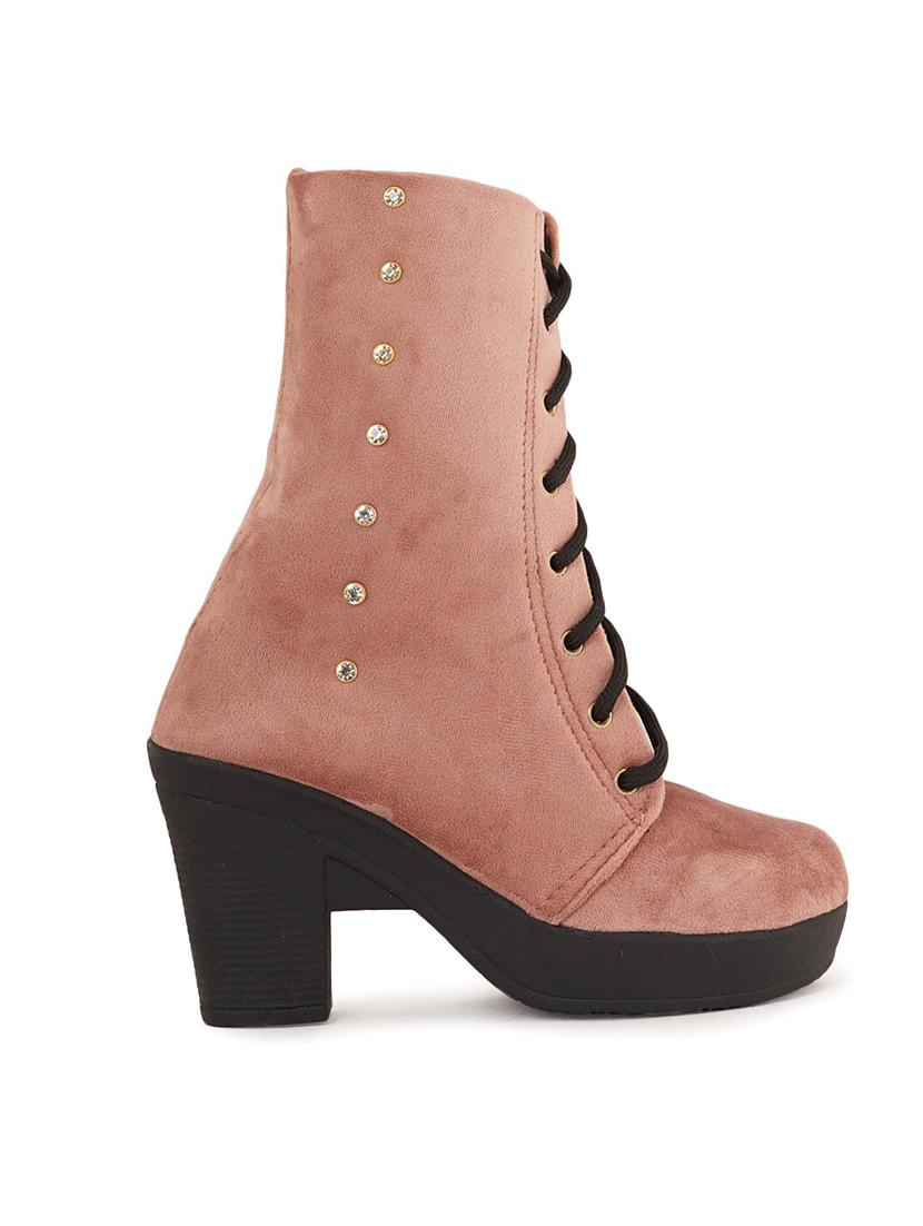 pink lace up boot - 19129223 -  Standard Image - 1