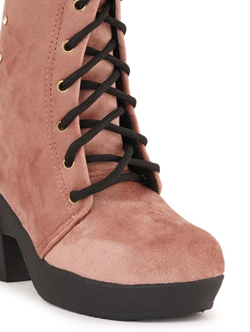 pink lace up boot - 19129223 - Standard Image - 4