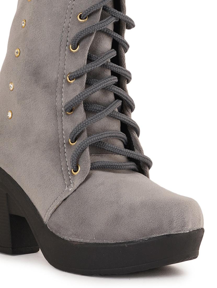 grey lace up boot - 19129225 - Standard Image - 4
