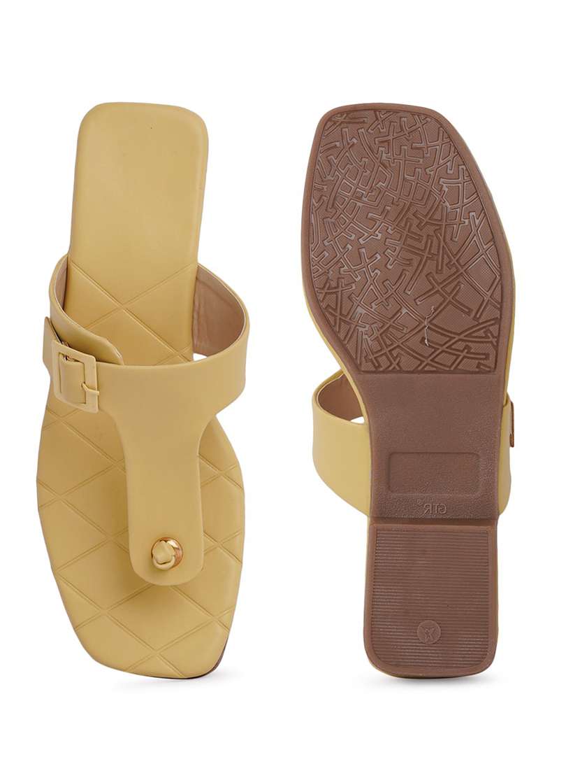 yellow flat sandal - 19129276 - Standard Image - 4