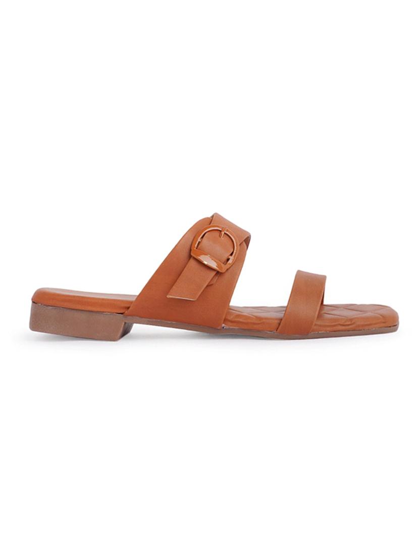 tan flat sandal - 19129279 -  Standard Image - 1